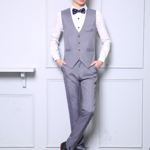 Anzug im neuen Stil für die Arbeit, modischer Slim Fit-Westenanzug für den Business-Bereich, zweiteiliges Set für Männer_voghion.com