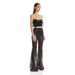 Strapless Short Top And Long Pants Autumn Winter New Ostrich Sequin Two-Piece Set_voghion.com