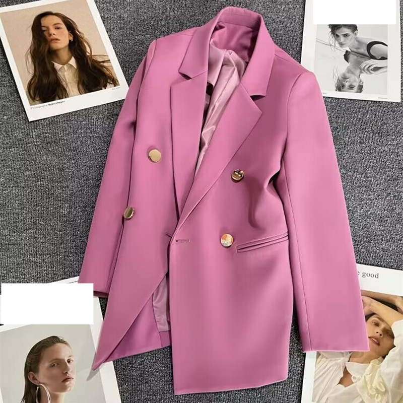 Women's Clothing suit jacket large size simple Korean style small suit drape silhouette spring and summer casual women's suit_voghion.com