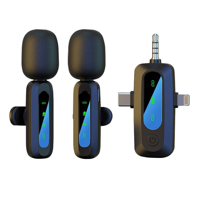 Telefon, Bilgisayar, Mini Yaka Mikrofonu İçin Kablosuz Yaka Mikrofonu Gürültü Azaltma ve Kristal Ses Özellikli Video Kaydı, Vlog, YouTube_voghion.com
