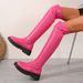 Women's thigh-high boots Platform boots over the knee slim high elastic boots_voghion.com