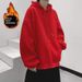 Felpa con cappuccio da uomo autunno inverno tinta unita felpa con cappuccio pullover top versione coreana alla moda ampia e versatile con pile spesso_voghion.com