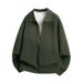 Men's Military Green Shawl Collar Knit Shirt Jacket – Oversized Casual Pullover With Long Sleeves (Straight Fit, Spring/Fall Layering, M-3XL)_voghion.com