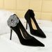 3739-H59L Wind slimming Water Diamond Side Flower Xishi Velvet Fine Super High Heels Single Shoes for Women_voghion.com