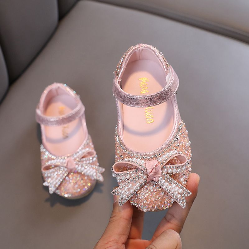 New Girl Princess Bow Baby Dance Show Single Shoe Leather Shoes For Student Girls_voghion.com