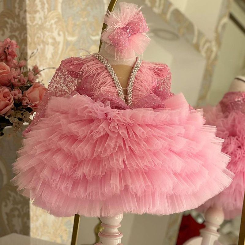 Girls' Fashionable Dresses For Little Girls, Fluffy Gauze Cake Skirts, Children's Piano Performances, Catwalk Performances_voghion.com