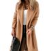 Elegante abrigo largo de lana para mujer: gabardina de talla grande con cinturón, ideal para oficina, otoño e invierno._voghion.com