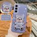 Custodia con supporto in silicone Quicksand Bear Holder S 24 22 23 25 per Samsung Galaxy S21 S20 S22 S23 S24 Fe S25 Plus Ultra_voghion.com