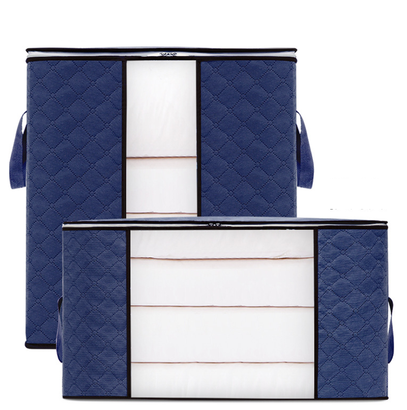Oppbevaringspose for quilt, ikke-vevd bambus, trekull, klær, quiltpose, hjemmeorganisering, støvtett, flyttepose, engros_voghion.com