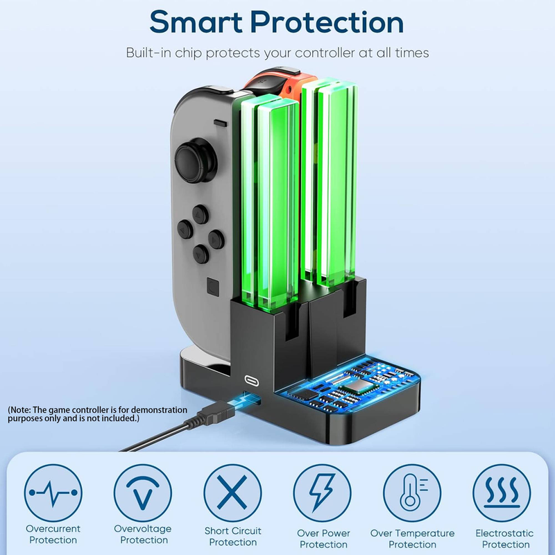 Byteuni Charging Dock Replacement for Switch & Charger for Switch OLED Joy Cons, Charging Station for Switch with a USB Type-C Charging Cord- Black_voghion.com