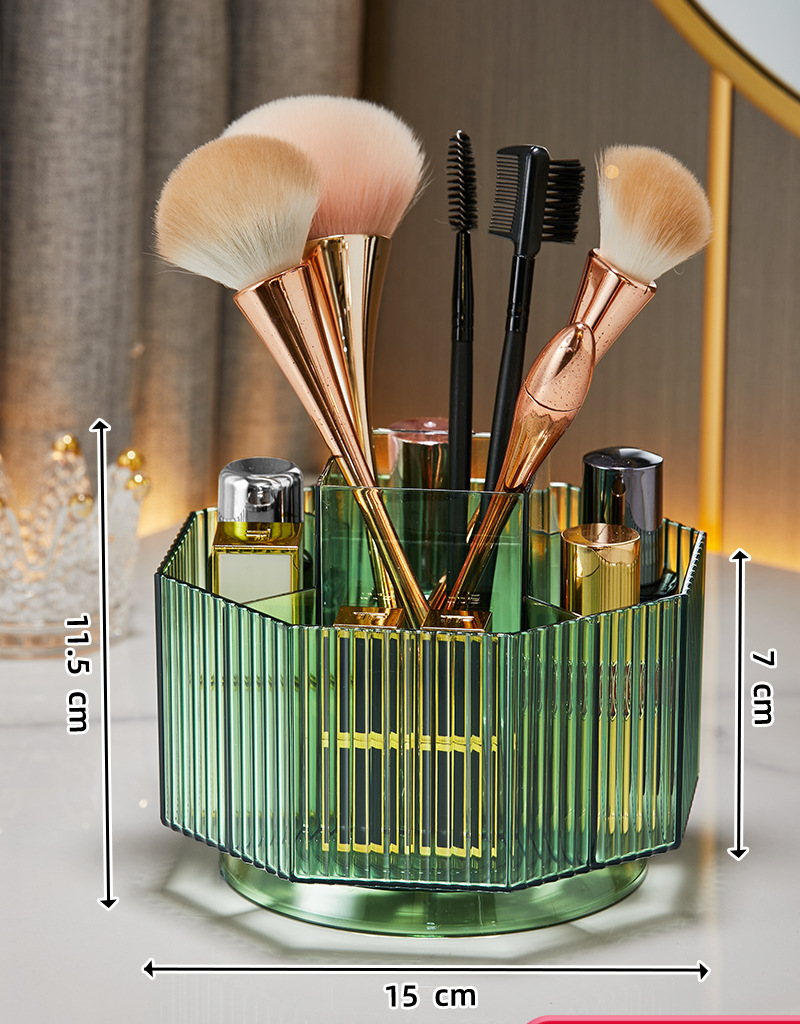 Rotéierend Make-up Pinsel Späichertube Acryl Grouss Kapazitéit Schreifdësch Toilette Dësch Lippenstiftfach Aeschatten Pinselkëscht Pinsel Eemer_voghion.com
