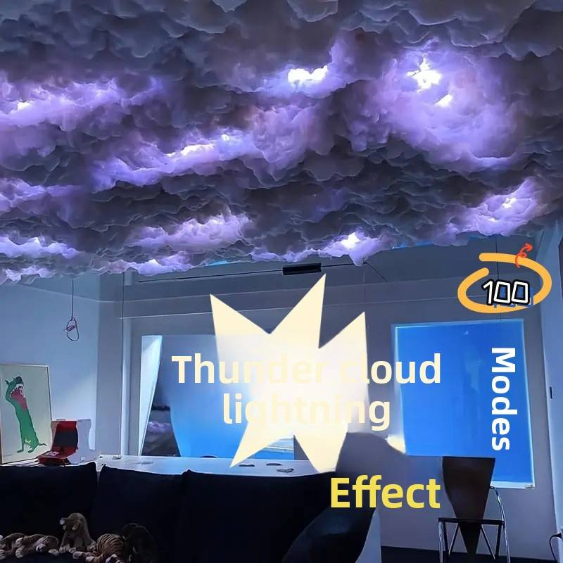 Lampe Nuage d'Orage – Éclairage d'ambiance LED RVB intelligent pour escape rooms, bars et jeux vidéo – Commande vocale, effets DIY, design étanche_voghion.com