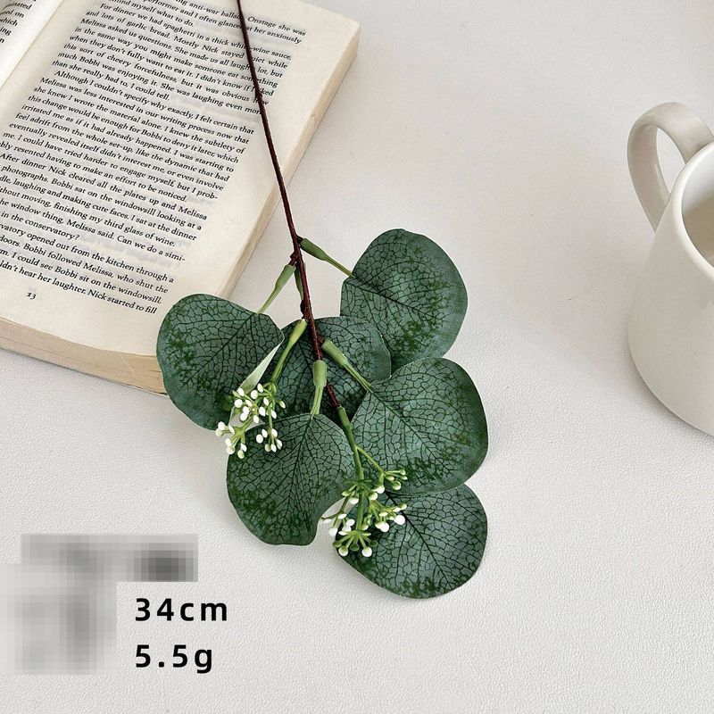 Faux Eucalyptus Leaves Greenery Branches - Realistic Artificial Plants For Home Decor, Wedding, Photography Props (34cm, 2 Styles)_voghion.com
