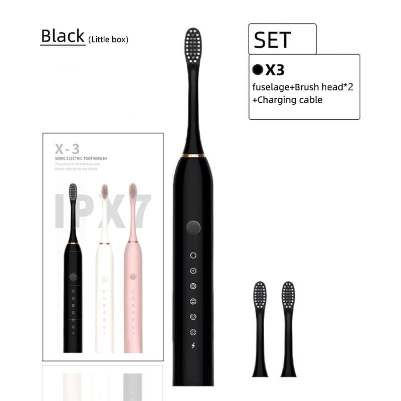 Brosse à dents électrique rechargeable pour couples et adultes – 5 modes, poils souples, étanche, portable, avec étui de transport et support._voghion.com