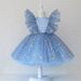 Mutter & Kinder kinder prinzessin kleid mit fliegenden ärmeln baby ein jahr-alte leistung kleid mit heißer stück mesh tüll puffy rock_voghion.com