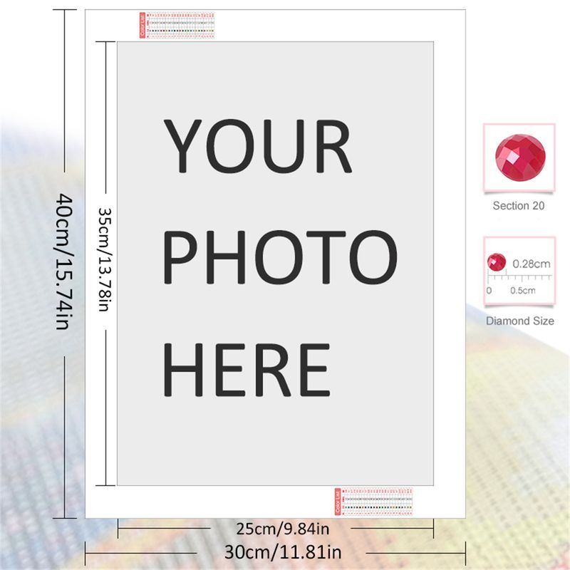 Huacan Foto Individuelles DIY-Diamantgemälde, 30 x 40 cm, 5D-Diamantmosaik-Set, komplett, individuell gestaltet, Bilder, Heimdekoration, personalisiertes Geschenk_voghion.com