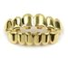 Customizable Gold Plated Hip Hop Grillz Teeth - Sharp & Flat Styles For Men & Women - Eco-Friendly Copper With Gemstone Accents (Multiple Colors )_voghion.com