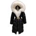 Women's Clothing 24 New Thickened Ladies Extended Black Gold Lock Warm Real Fox Fur Large Fur Collar Duck Warm Jacket Jacket_voghion.com
