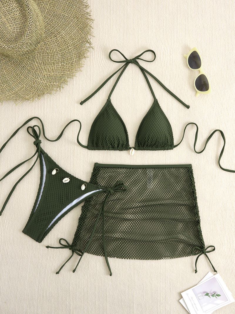 Roupas femininas biquíni maiô biquíni dividido de três peças maiô feminino_voghion.com