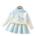 Girls' Sweater Set 2024 Stylish mink fur princess cartoon cute and fashionable knitted children's two-piece skirt set_voghion.com