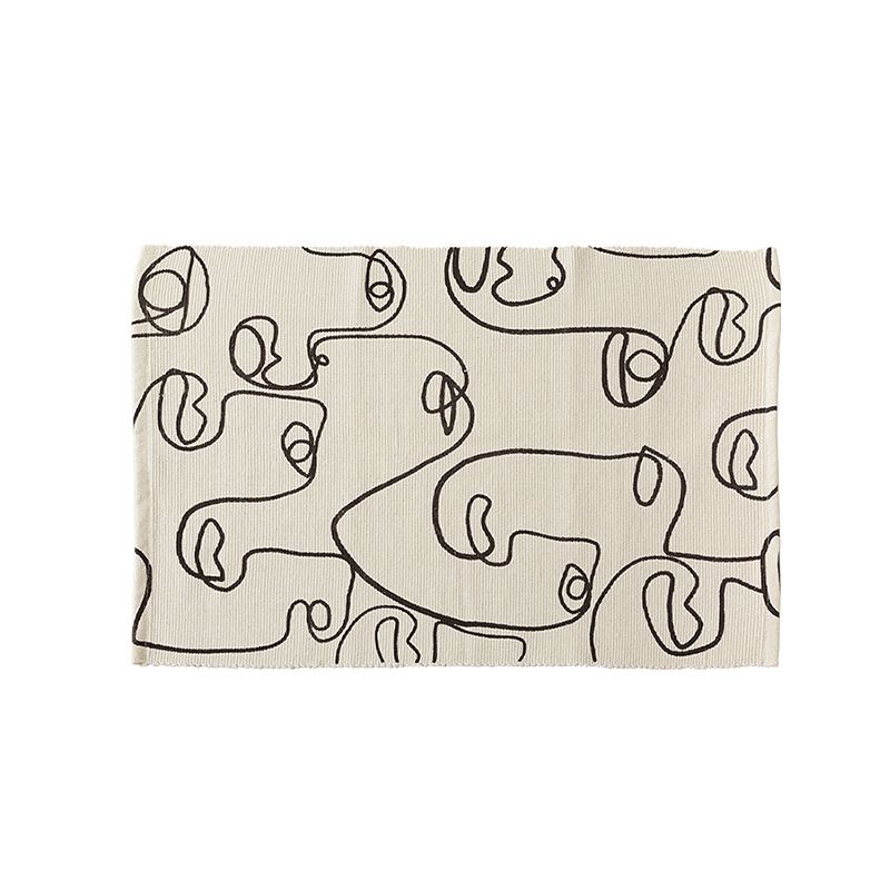 Tapis d'entrée à lignes géométriques, tapis de sol imprimés de peinture abstraite, tapis à langer pour porche d'entrée, tapis d'entrée simple_voghion.com