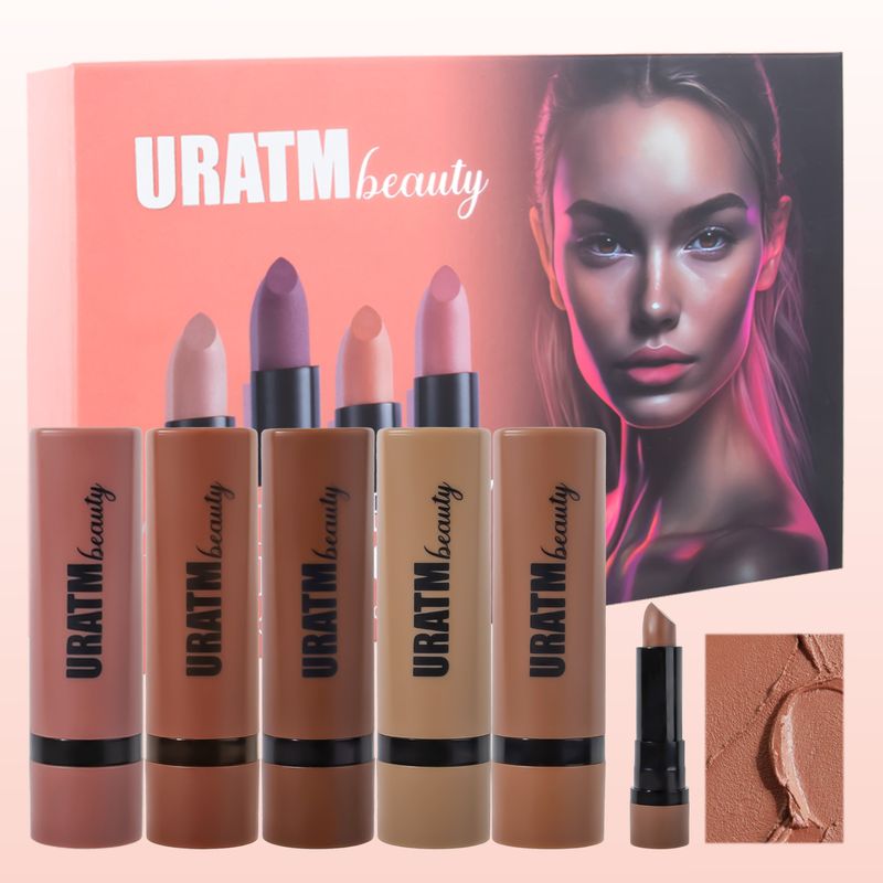 Lipstick 5 Color Matte Nude Lipstick Set Is Not Easy To Stain, Waterproof, Non Fading Lipstick, Easy To Color Lip Gloss_voghion.com