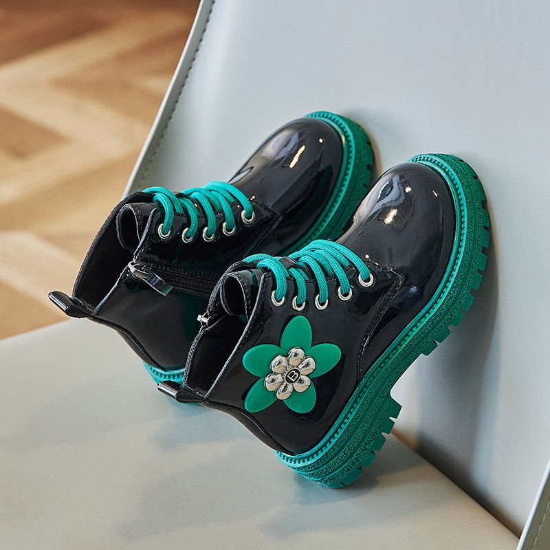 Sapatos infantis meninas Martin botas 2024 novo sola macia elegante botas infantis moda todos os jogos escola primária estudantes botas de couro_voghion.com