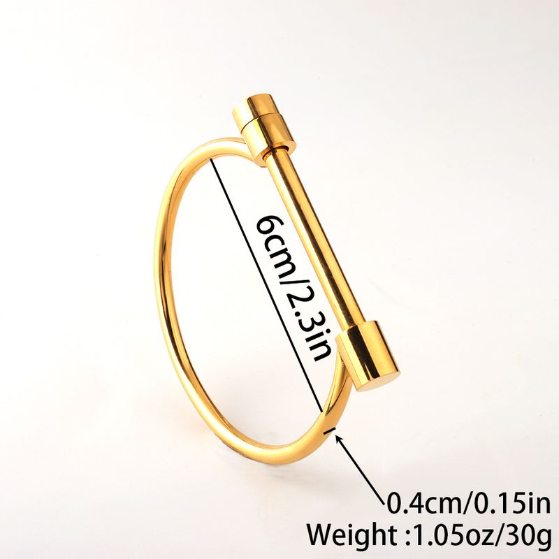 Bracciale a polsino con vite d'amore di gioielli di marca famosa di lusso di moda per donne Braccialetti a ferro di cavallo in acciaio al titanio_voghion.com