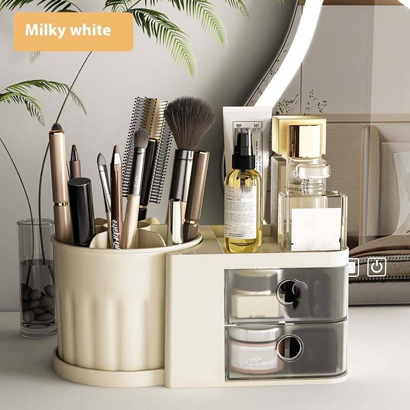 Acrylic Makeup Organizer With Drawers - Cosmetic Storage Box For Lipstick, Brushes & Skincare, Multi-Compartment Desktop Organizer​​_voghion.com