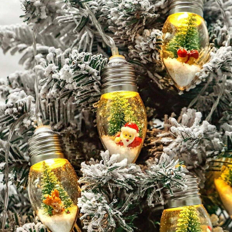 led String Lights, Christmas Snowflakes, Old Man's Colorful Flashing Lights, Outdoor Decoration, Christmas Tree Atmosphere, Star String Lights_voghion.com