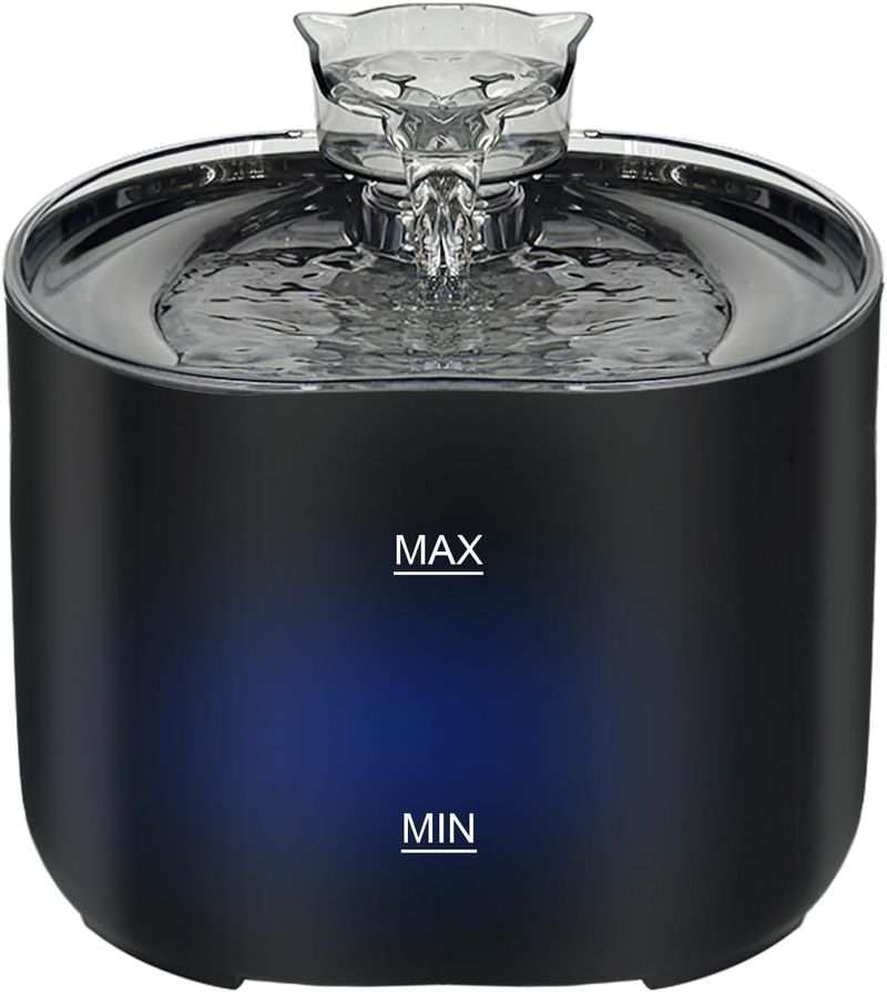 Fontaine à eau pour chat Meill, distributeur d'eau pour chien de 2,2 L avec filtre pour petits animaux, arrêt automatique en cas de faible niveau d'eau._voghion.com