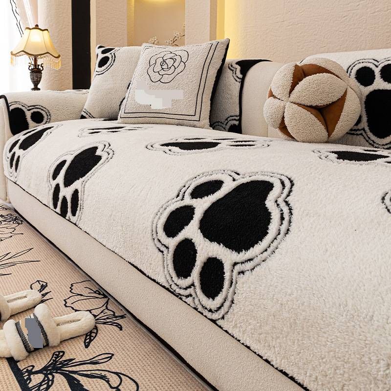 Cartoon Style Thickened Comfortable Fleece Sofa Cushions, Cartoon-Themed Thick Fleece Sofa Cover, Non-Slip One-Piece Design For Leather Couches_voghion.com