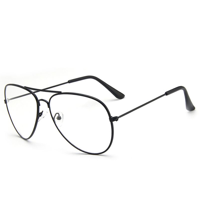 Zhuoxinder Unisex Retro Big Round Metal Frame Clear Lens Glasses Eyeglasses Spectacles-1_voghion.com
