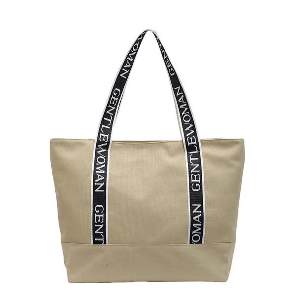Duża pojemność torba typu tote torba dla studentki college'u prosta torba na ramię modna swobodna torba płócienna_voghion.com
