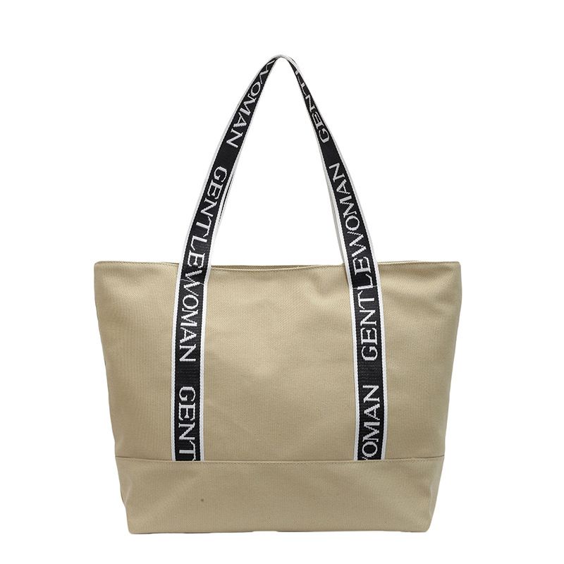 Large Capacity Tote Bag College Student Female Commuter Bag Simple Shoulder Bag Fashion Casual Canvas Bag_voghion.com