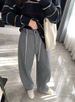 girl Duni DN~ Thickened Aoli Velvet Sweatpants 2024 Winter New High Waist Rope Banana Scimitar Casual Pants Women Lazy Style_voghion.com