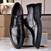 Euro Step 2025 Klassische britische Brogue-Schuhe für Herren, geschnitzt, formelle Geschäfts- und Freizeitschuhe, schwarze Deckschicht, Rindsleder, vielseitig_voghion.com