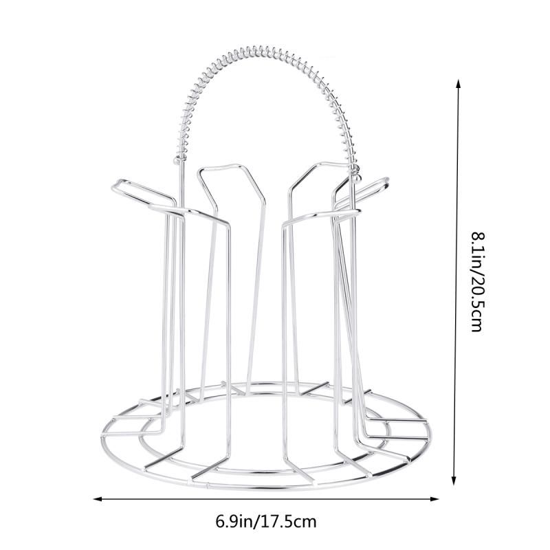 Support de rangement en acier inoxydable pour 6 tasses et verres_voghion.com