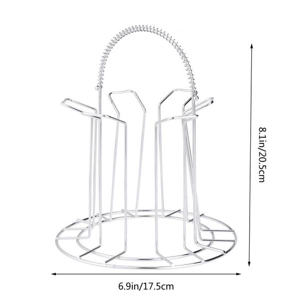 Support de rangement en acier inoxydable pour 6 tasses et verres_voghion.com