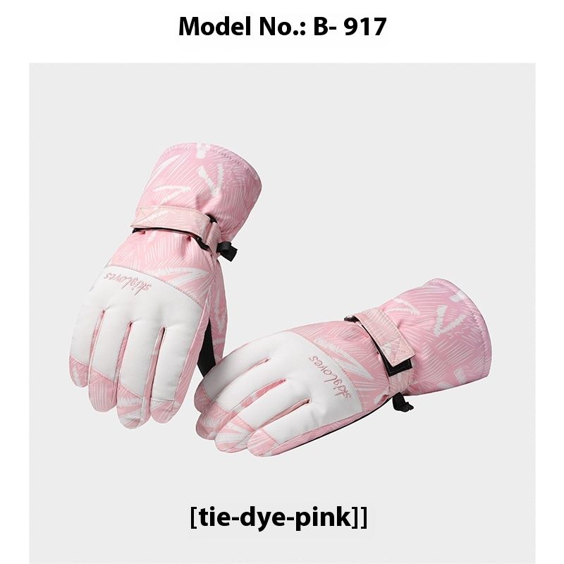 Téli kültéri meleg lovaglás elektromos kerékpározás síkesztyűk téli szél- és vízálló érintőképernyős női nyomtatott kesztyűk_voghion.com