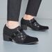 Herrenschuhe mit braunen Retro-Schnallenabsätzen, modische quadratische kubanische Freizeitschuhe, schwarze Business-Lederschuhe mit spitzer Zehenpartie_voghion.com