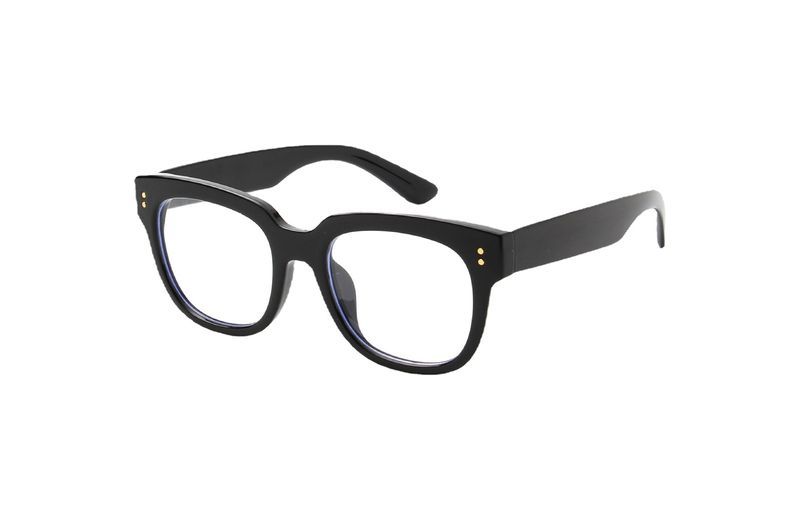Black Thick Square GM Spectacle Frame Plain Mirror Anti-Blu-ray Wholesale Men and Women Anti-radiation_voghion.com