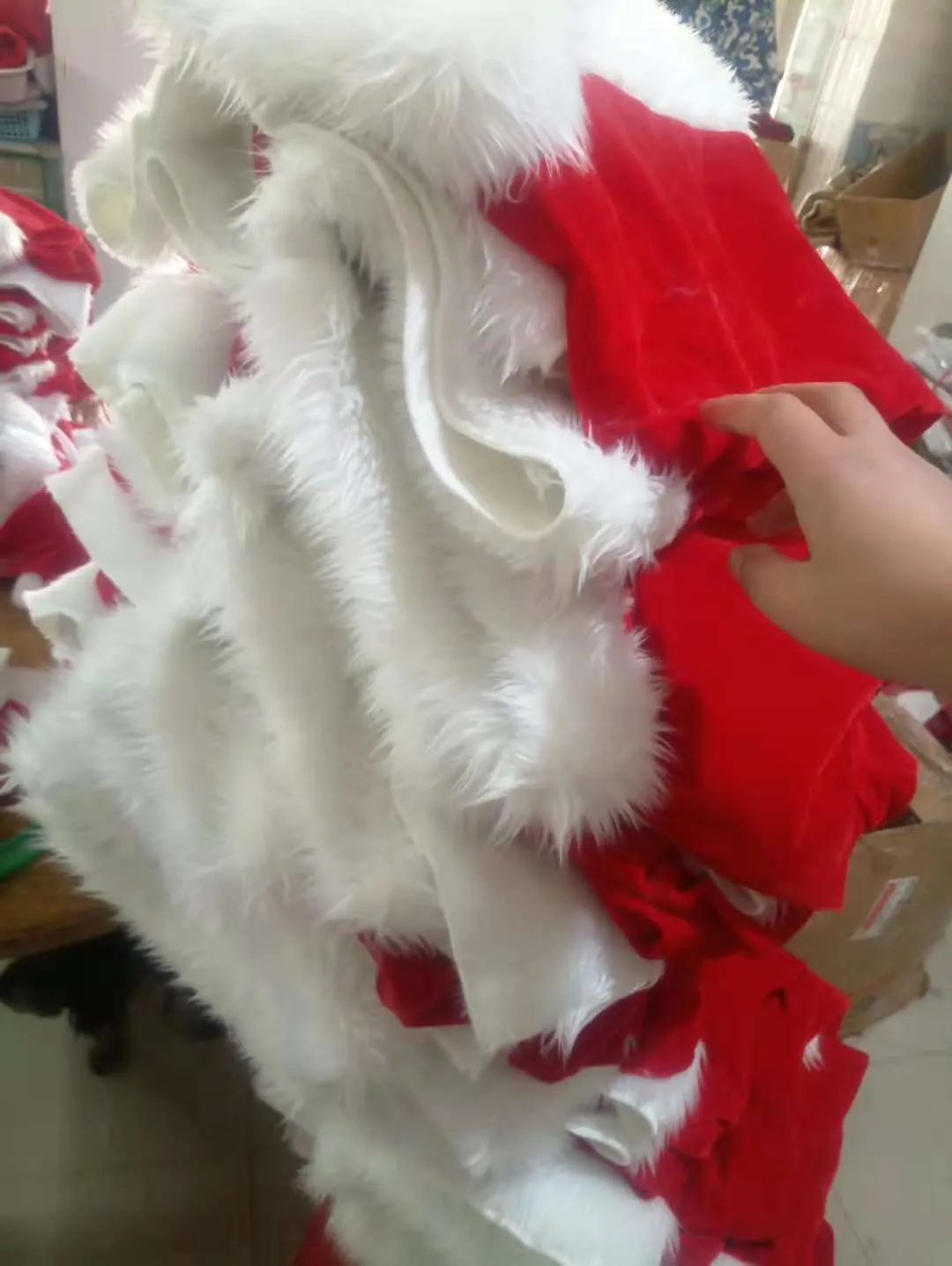 Santa Claus Costume Christmas cosplay gold velvet suit adult role playing performance costume_voghion.com