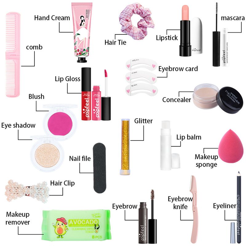 Make-up-Sets Make-up-Geschenkset Urlaubs-Make-up-Geschenkbox Lippenstift-Lidschatten-Set_voghion.com