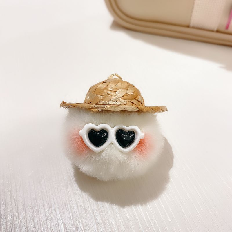 Creativo fatto a mano cappello di paglia protezione solare elfo portachiavi ciondolo borsa accessori bancarella cartone animato bambola_voghion.com