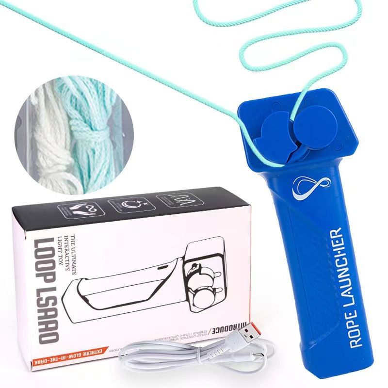 Handlicher Seilwerfer mit einstellbarer Geschwindigkeit für Seilspielzeug mit Nachtlicht_voghion.com