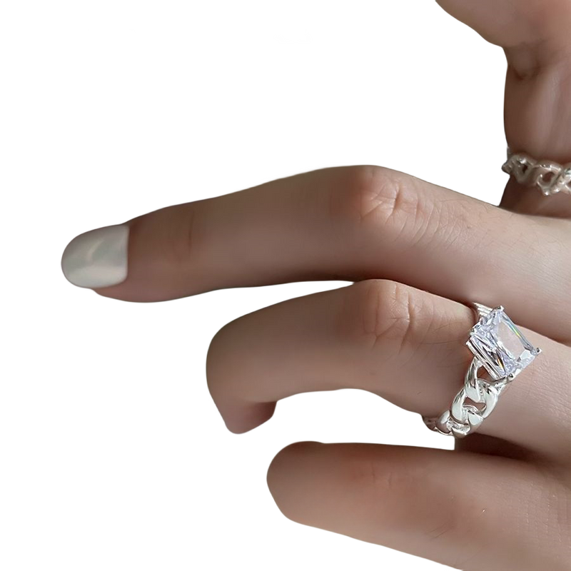 S925 sterling silver Paris love ring female ins tide niche design new cold wind opening index finger ring_voghion.com