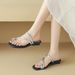 Cameido Women's Rhinestone-toe-cap Slippers, Outdoor Wearable Sandals, In A Fairy-like Style, Low-heeled Single-strap Slippers_voghion.com