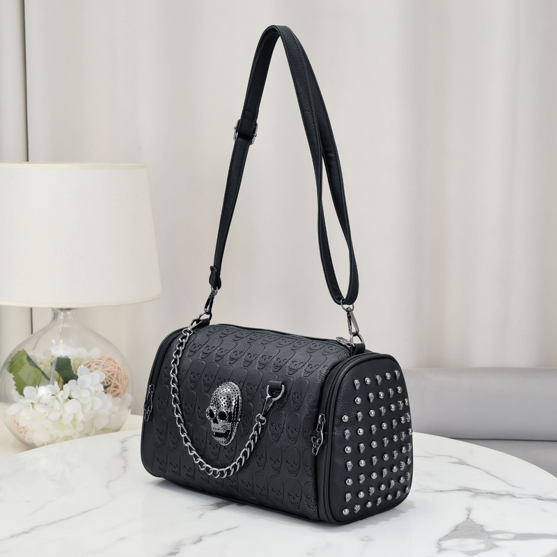 Borsa a tracolla vintage con teschio - Borsa a tracolla retrò con cuscino per donna - Borsa a mano gotica, boho chic_voghion.com