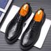 Euro Step Frühling und Herbst Business Formal Leder für Männer, weiche Sohle Bräutigam Hochzeit Brogue Freizeitschuhe_voghion.com